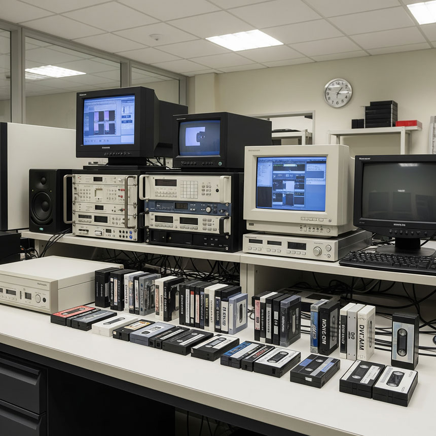 Presnemavanje iz VHS, S-VHS, HI8, D8, UMATIC, BETACAMSP, DVD, MINIDV, DV, DVCAM, D9 formatov